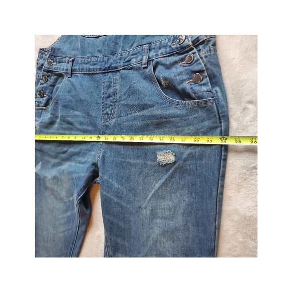 New City chic denim overalls jean over it all cotton size 14 boyfriend fit - Picture 7 of 13